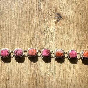 Pink and Orange Stone Bracelet